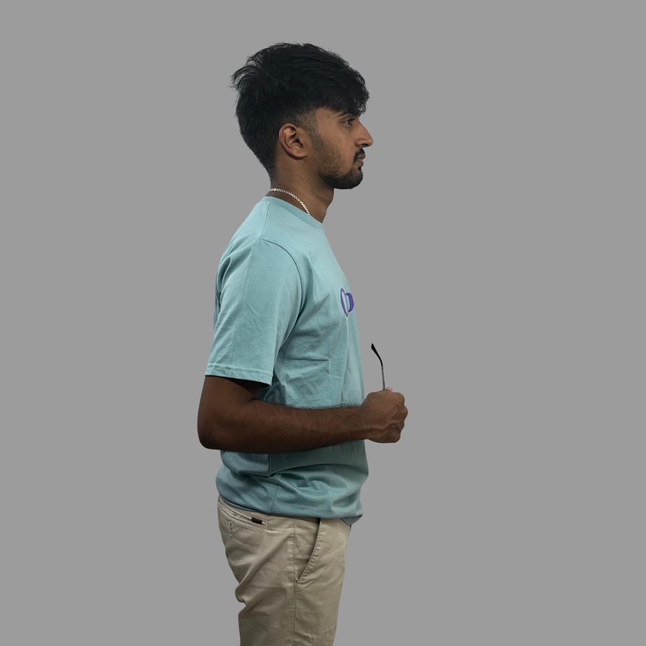 Aqua olive back printed tshirt