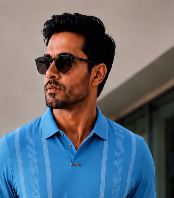 Men's Premium Breathable Sky blue Tech Polo – Wrinkle-Free Dry-Fit Performance Workwear