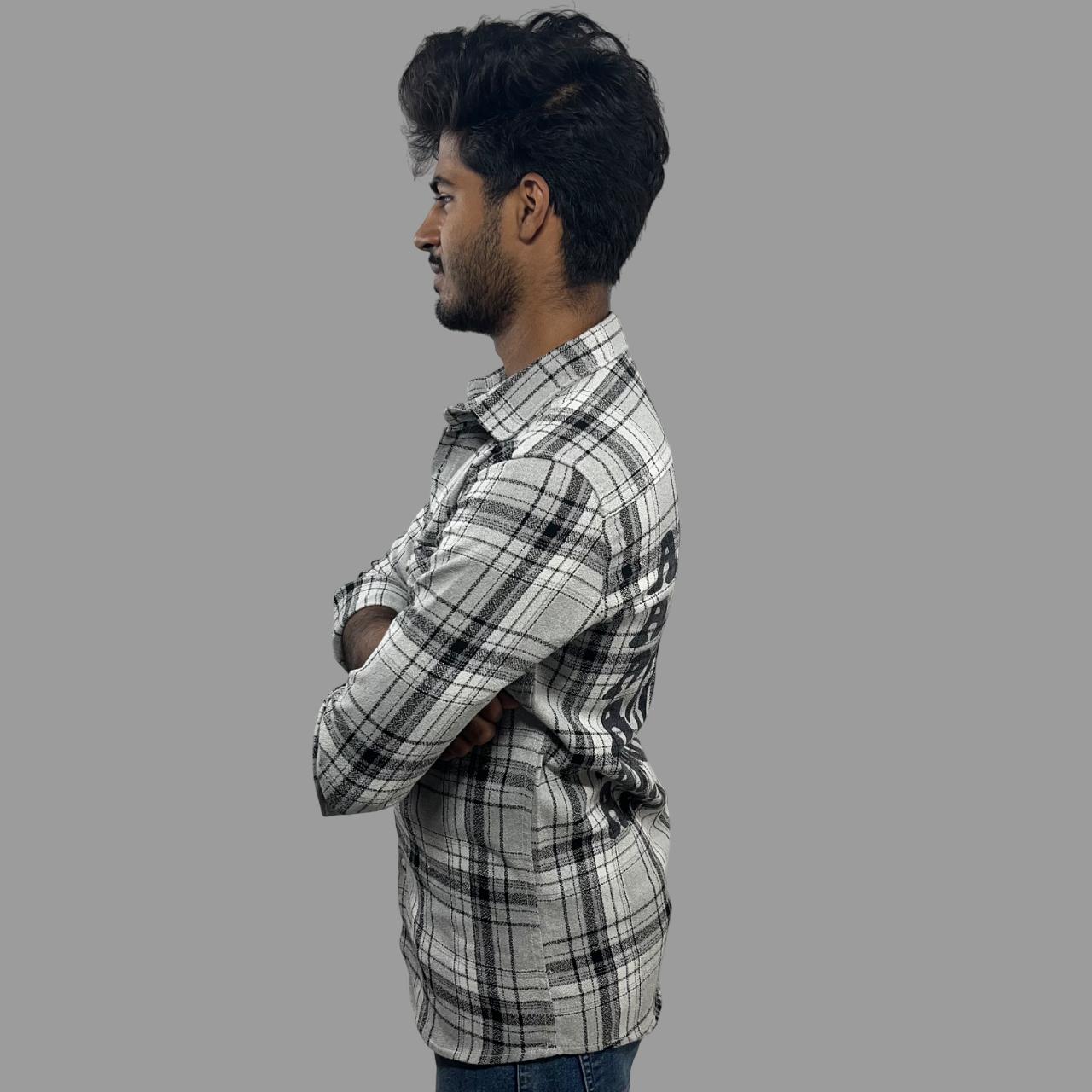 Back printed flannel shirt