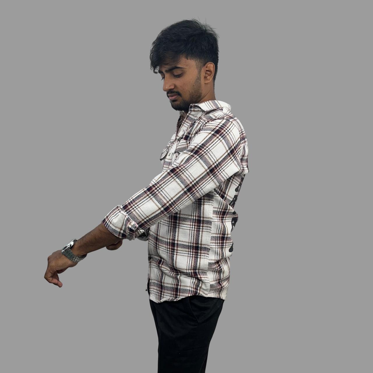 Back printed flannel shirt