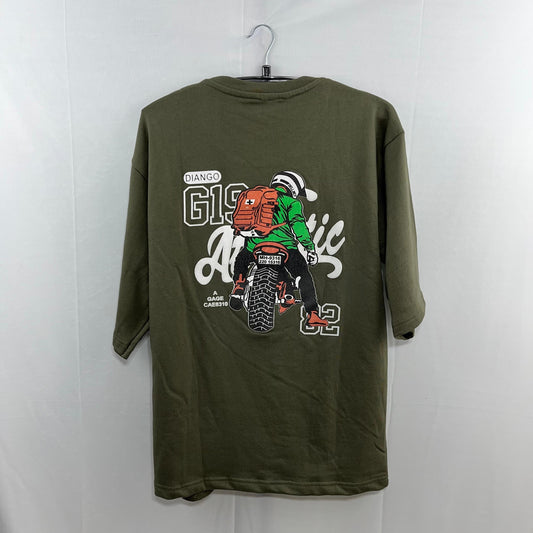 Oversized drop shoulder heavy weight back printed tshirt.