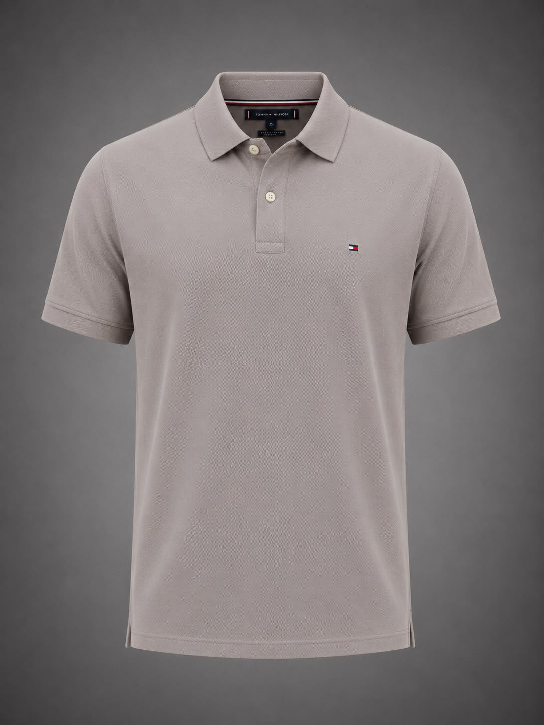 Beige Solid Polo T-Shirt