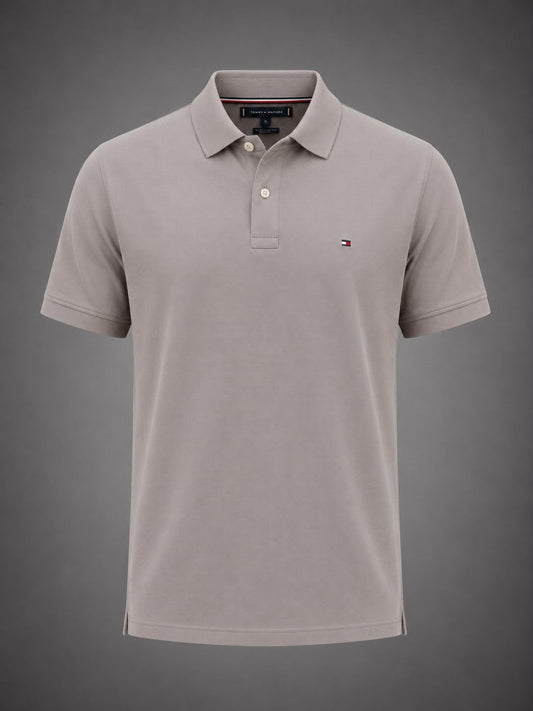 Beige Solid Polo T-Shirt