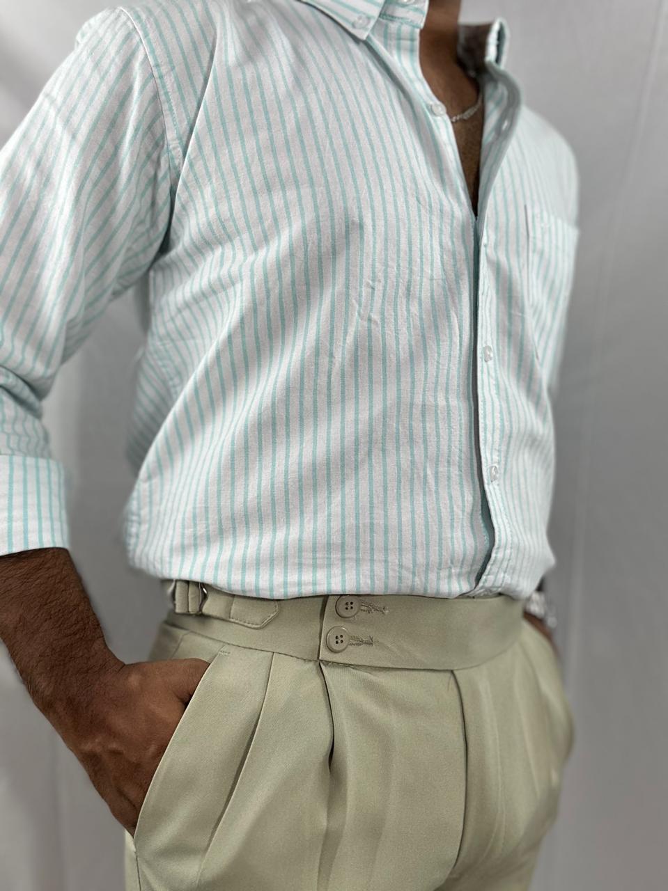 Beige double - buckle gurkha pants for men