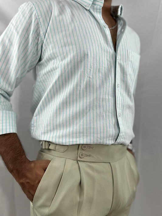 Beige double - buckle gurkha pants for men