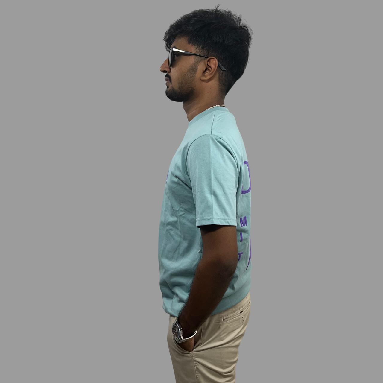 Aqua olive back printed tshirt